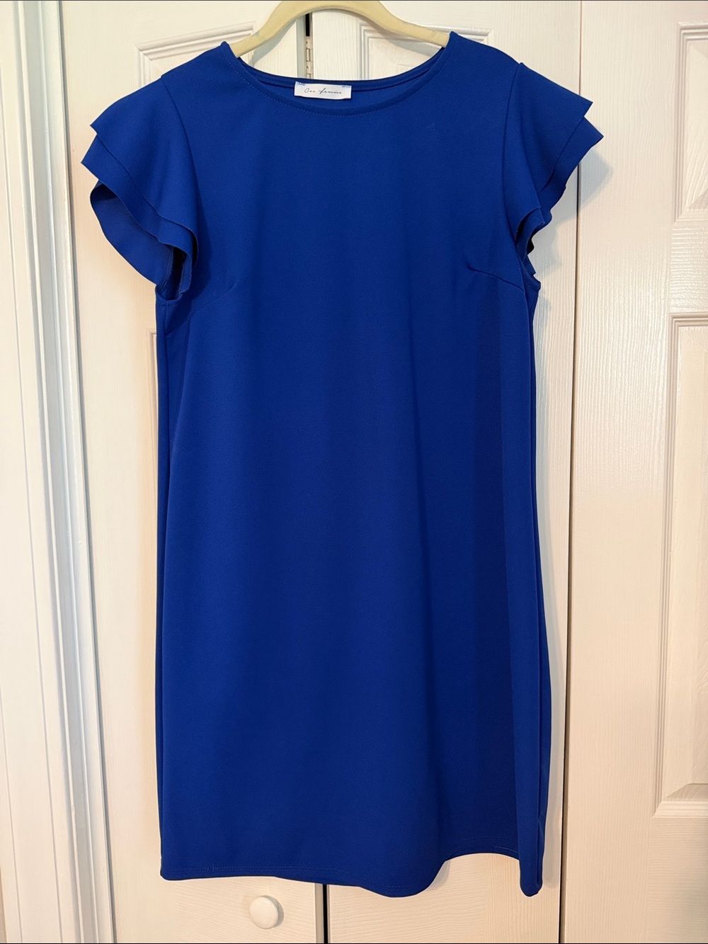 Women’s Cobalt Blue Flutter Sleeve Mini Dress